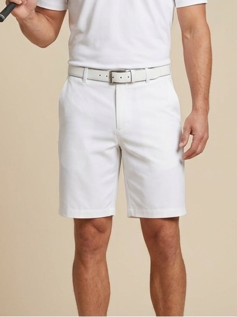 Nike Dri-fit Men's Flat Front White Golf Shorts Size 34
